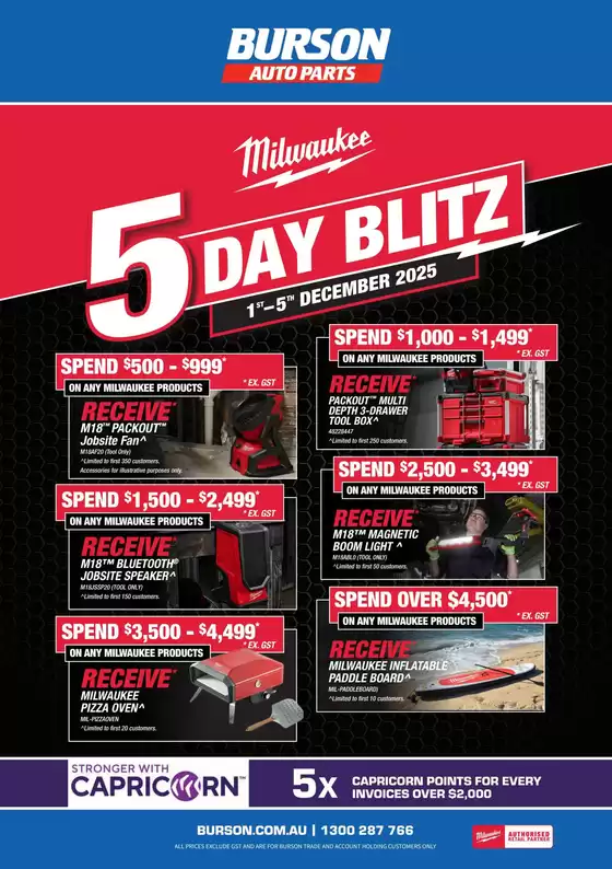 Burson Auto Parts catalogue | BURSON Milwaukee 5 Day Sale December 2025 Catalogue | 2025-12-01T00:00:00.000Z - 2025-12-05T00:00:00.000Z
