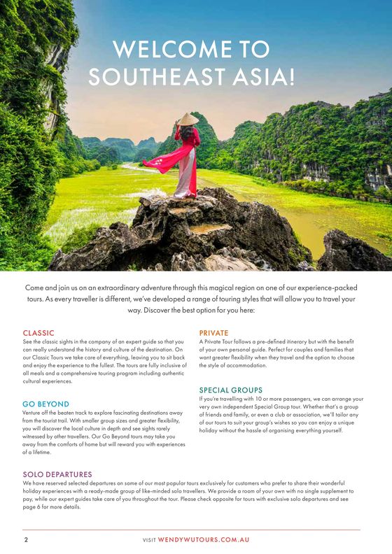 Wendy Wu Tours South East Asia 2024-2025