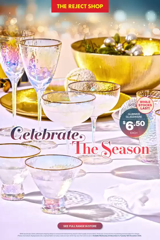 The Reject Shop catalogue in Brisbane QLD | Celebrate The Season | 2025-12-03T00:00:00.000Z - 2025-12-16T00:00:00.000Z