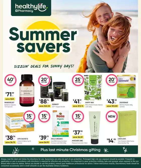 Healthylife Pharmacy catalogue in Perth WA | Summer Savers | 2025-12-01T00:00:00.000Z - 2026-01-04T00:00:00.000Z