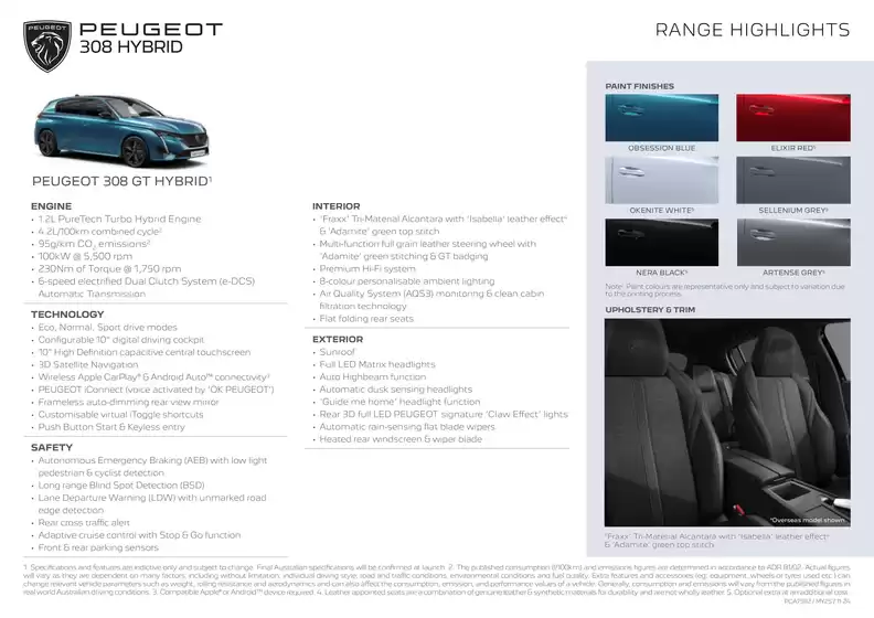 Peugeot 308 HYBRID BROCHURE