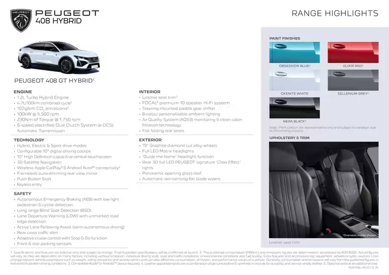 Peugeot 408 HYBRID BROCHURE