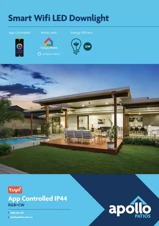 Apollo Patio's catalogue | Smart WiFi LED Downlights | 2024-12-02T00:00:00.000Z - 2026-12-31T00:00:00.000Z