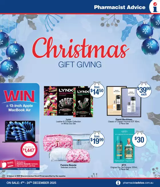 Pharmacist Advice catalogue | Christmas Gift Giving | 2025-12-04T00:00:00.000Z - 2025-12-24T00:00:00.000Z