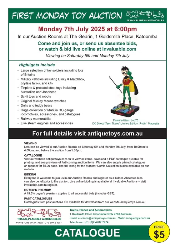First Monday Toy Auction