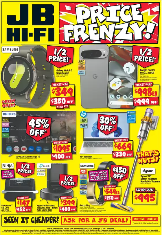 JB Hi Fi catalogue | Prices Frenzy! 17/07 | 2025-07-17T00:00:00.000Z - 2025-07-23T00:00:00.000Z
