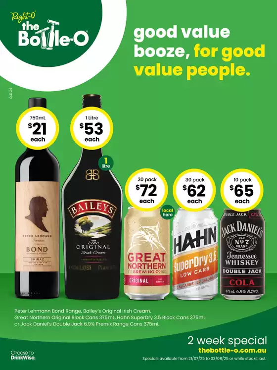 Good Value Booze, For a Good Value People. 21/07