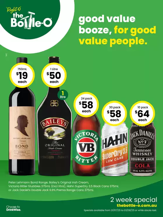 Good Value Booze, For a Good Value People. 21/07