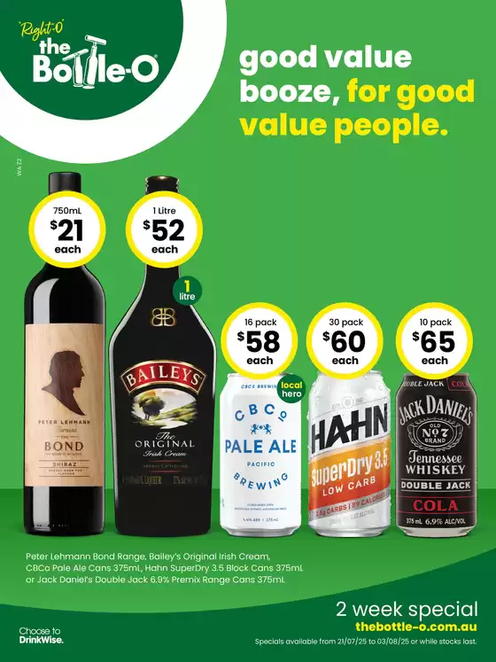 Good Value Booze, For a Good Value People. 21/07
