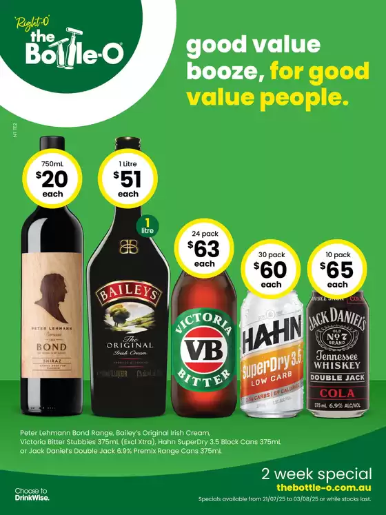 Good Value Booze, For a Good Value People. 21/07