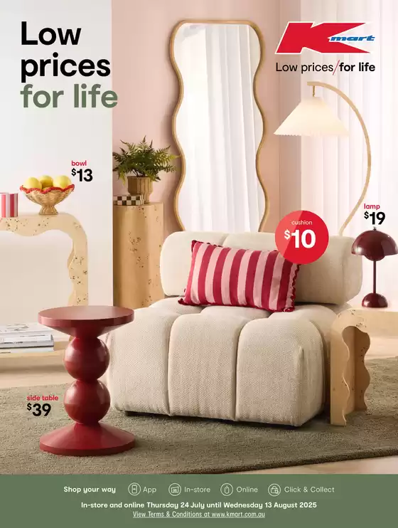 Kmart catalogue | August Living | 2025-07-24T00:00:00.000Z - 2025-08-13T00:00:00.000Z