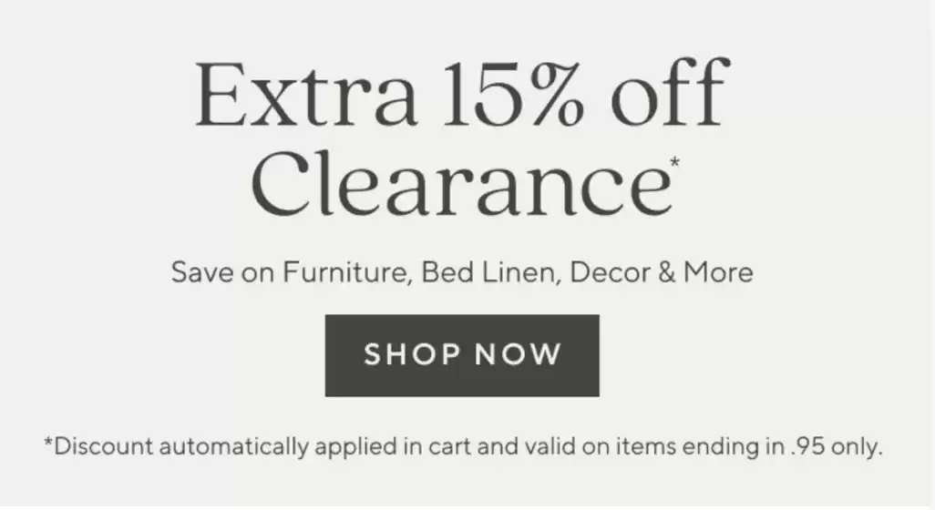 Extra 15% Off Clearance