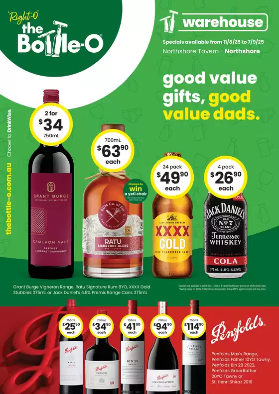 The Bottle-O catalogue in Beachport SA | Good Value Gifts, Good Value Dads. QLD 11/08 | 2025-08-11T00:00:00.000Z - 2025-09-07T00:00:00.000Z