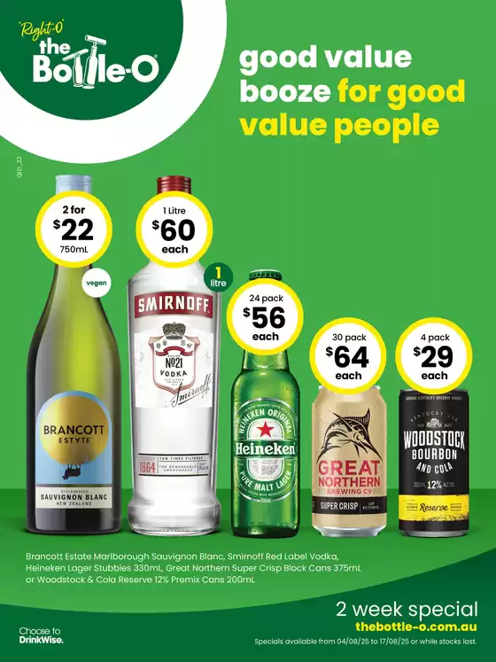 Good Value Booze, For a Good Value People. 04/08