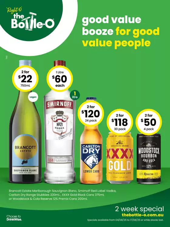 Good Value Booze, For a Good Value People. 04/08