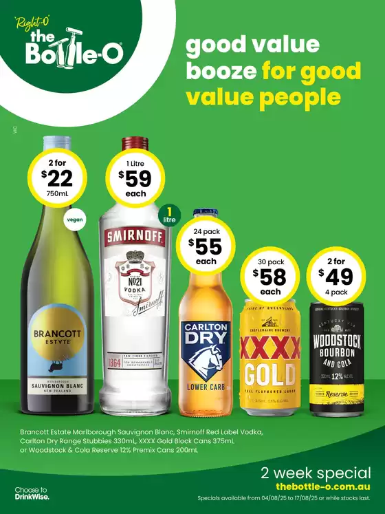 Good Value Booze, For a Good Value People. 04/08