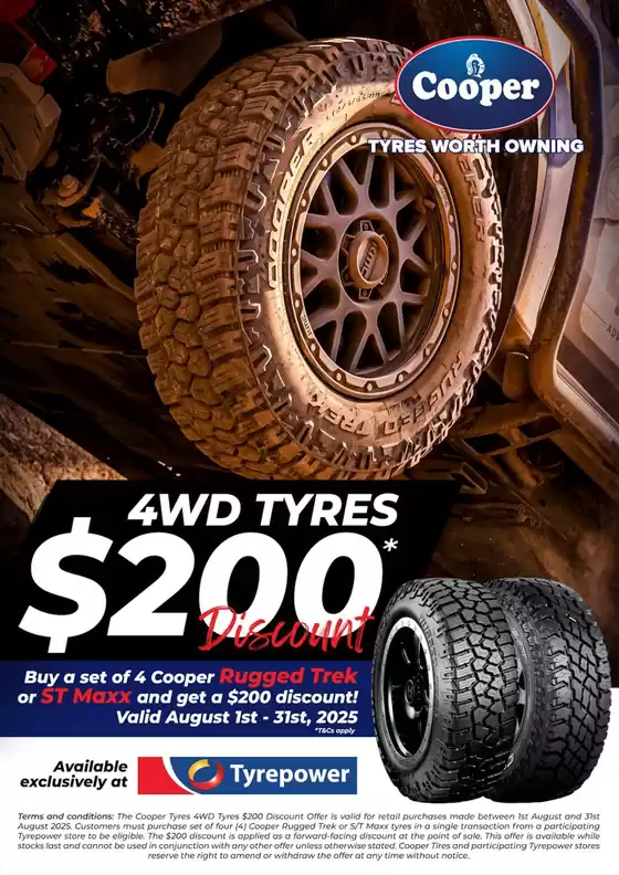 4WD Tyres $200 Discount