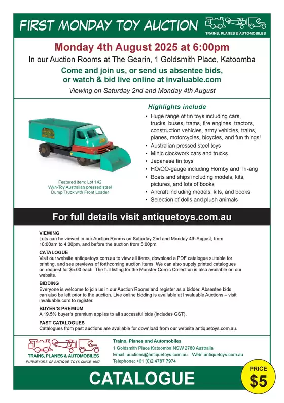 First Monday Toy Auction