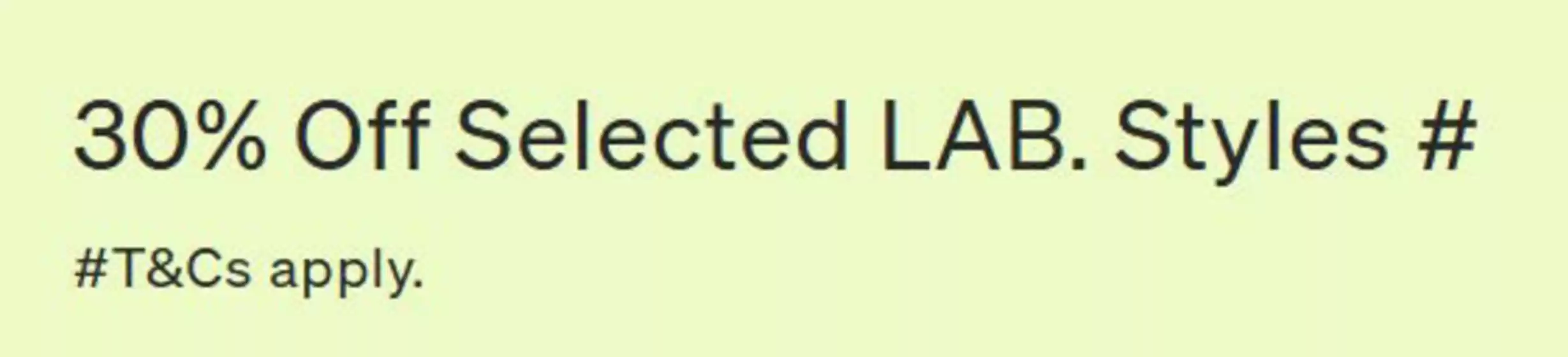 30% Off Selected LAB