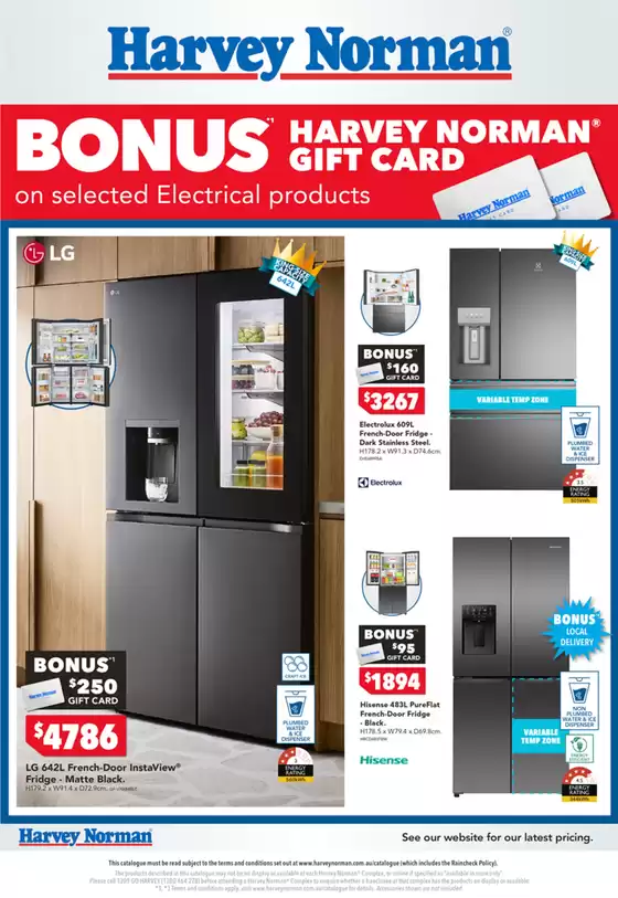 Harvey Norman catalogue in Cannonvale QLD | Home Appliance Bonus Gift Card Catalogue | 2025-08-11T00:00:00.000Z - 2025-08-19T00:00:00.000Z
