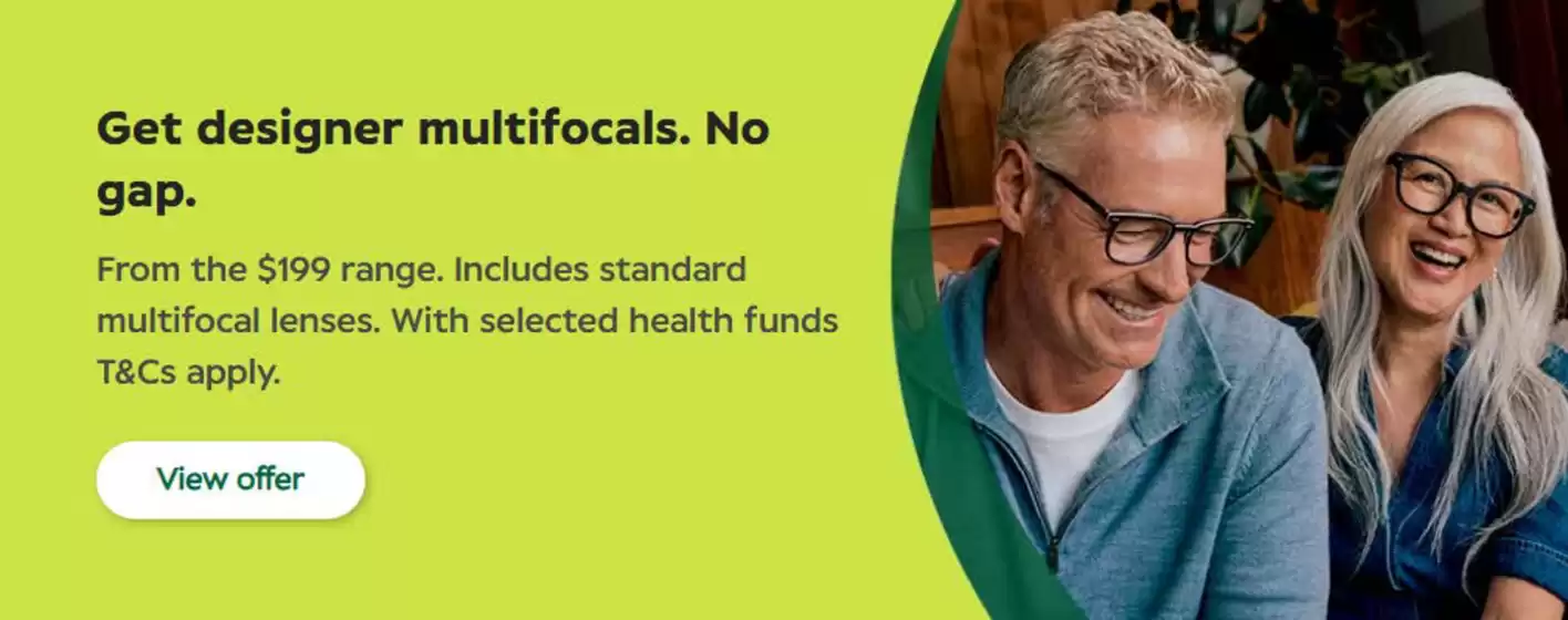 Get Designer Multifocals. No Gap.