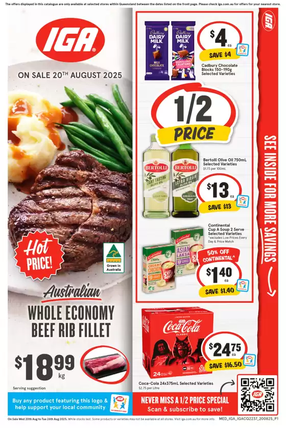 IGA catalogue in Brisbane QLD | IGA 20/08 | 2025-08-20T00:00:00.000Z - 2025-08-26T00:00:00.000Z
