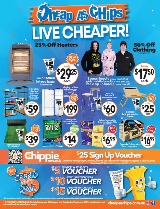 Cheap As Chips catalogue | Live Cheaper! | 2025-08-20T00:00:00.000Z - 2025-09-02T00:00:00.000Z