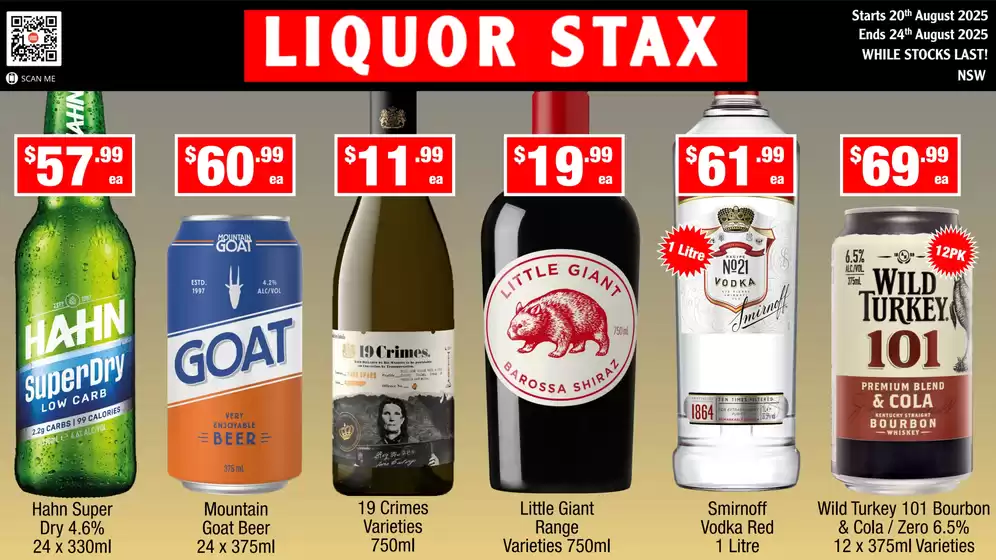 Liquor Stax catalogue specials