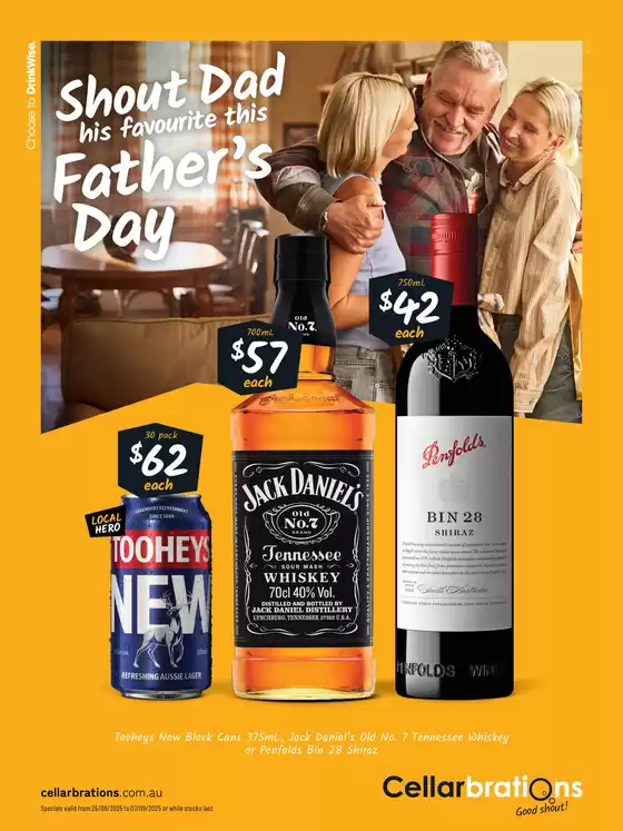 Cellarbrations catalogue in Maroondah VIC | Shout Dad his favourite this Father’s Day! 25/08 | 2025-08-25T00:00:00.000Z - 2025-09-07T00:00:00.000Z