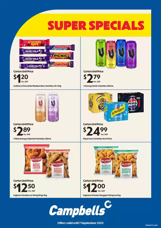 Campbells catalogue in Townsville QLD | Super Specials | 2025-08-25T00:00:00.000Z - 2025-09-07T00:00:00.000Z