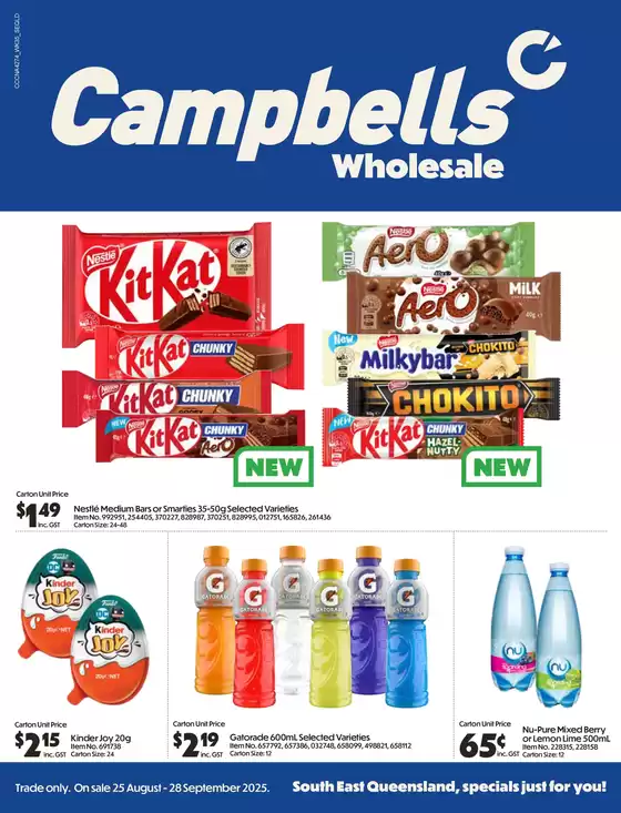 Campbells catalogue in Townsville QLD | Wholesale | 2025-08-25T00:00:00.000Z - 2025-09-28T00:00:00.000Z