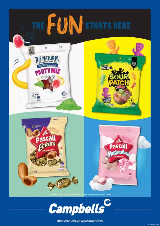 Campbells catalogue in Townsville QLD | The Fun Starts Here Flyer | 2025-08-25T00:00:00.000Z - 2025-09-28T00:00:00.000Z