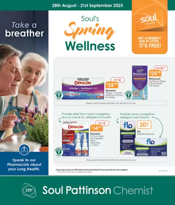 Soul Pattinson Chemist catalogue in Brisbane QLD | Spring Wellness | 2025-08-28T00:00:00.000Z - 2025-09-21T00:00:00.000Z