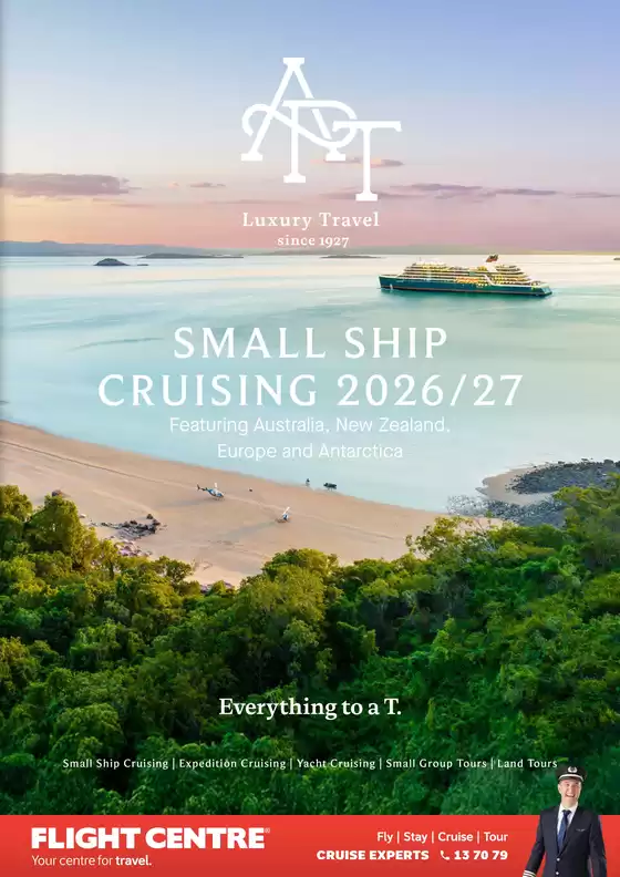 Flight Centre catalogue in Lismore NSW | APT Small Ship Cruising 2026-27 | 2025-09-03T00:00:00.000Z - 2027-12-31T00:00:00.000Z