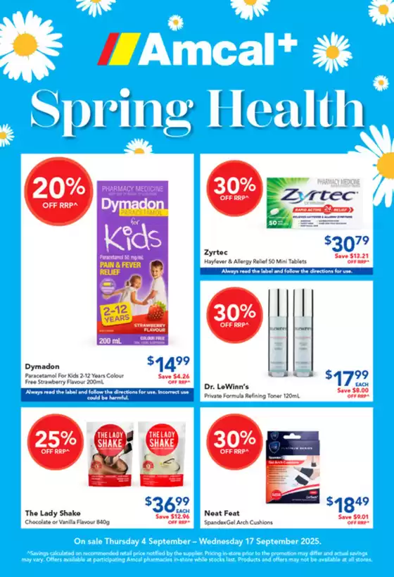 Amcal catalogue in Sydney NSW | Spring Health | 2025-09-04T00:00:00.000Z - 2025-09-17T00:00:00.000Z