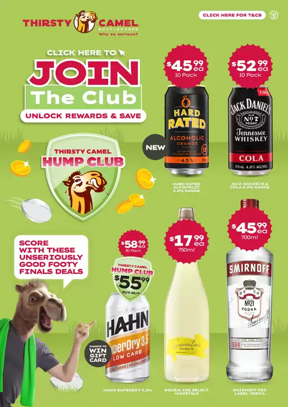 Thirsty Camel catalogue in Mandurah WA | Score with these Unseriously Good Footy Final Deals | 2025-09-15T00:00:00.000Z - 2025-09-28T00:00:00.000Z