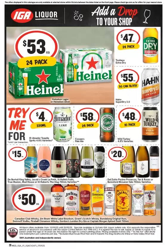 IGA Liquor catalogue | Weekly Specials | 2025-09-17T00:00:00.000Z - 2025-09-23T00:00:00.000Z