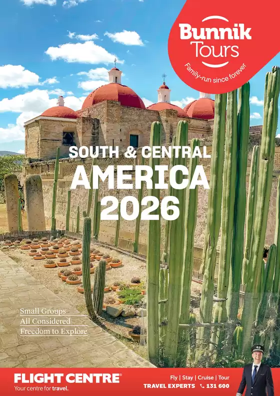 Flight Centre catalogue in Gisborne VIC | Bunnik Tours South & Central America 2026 | 2025-09-18T00:00:00.000Z - 2026-12-31T00:00:00.000Z