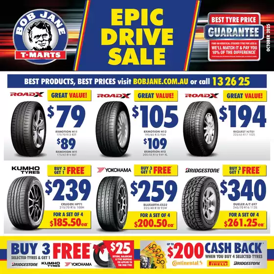 Bob Jane T-Marts catalogue in Batlow NSW | Epic Drive Sale | 2025-10-01T00:00:00.000Z - 2025-10-31T00:00:00.000Z
