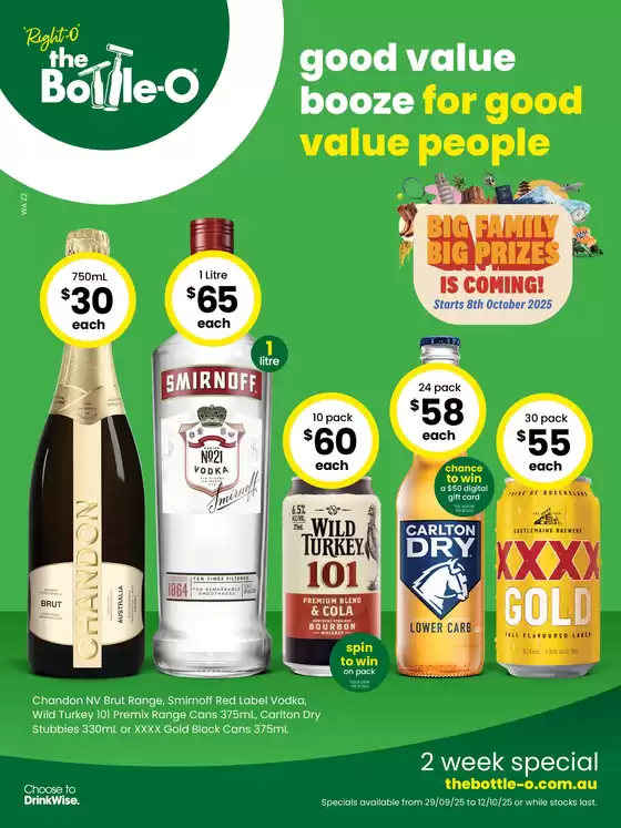 Good Value Booze, For Good Value People. 29/09
