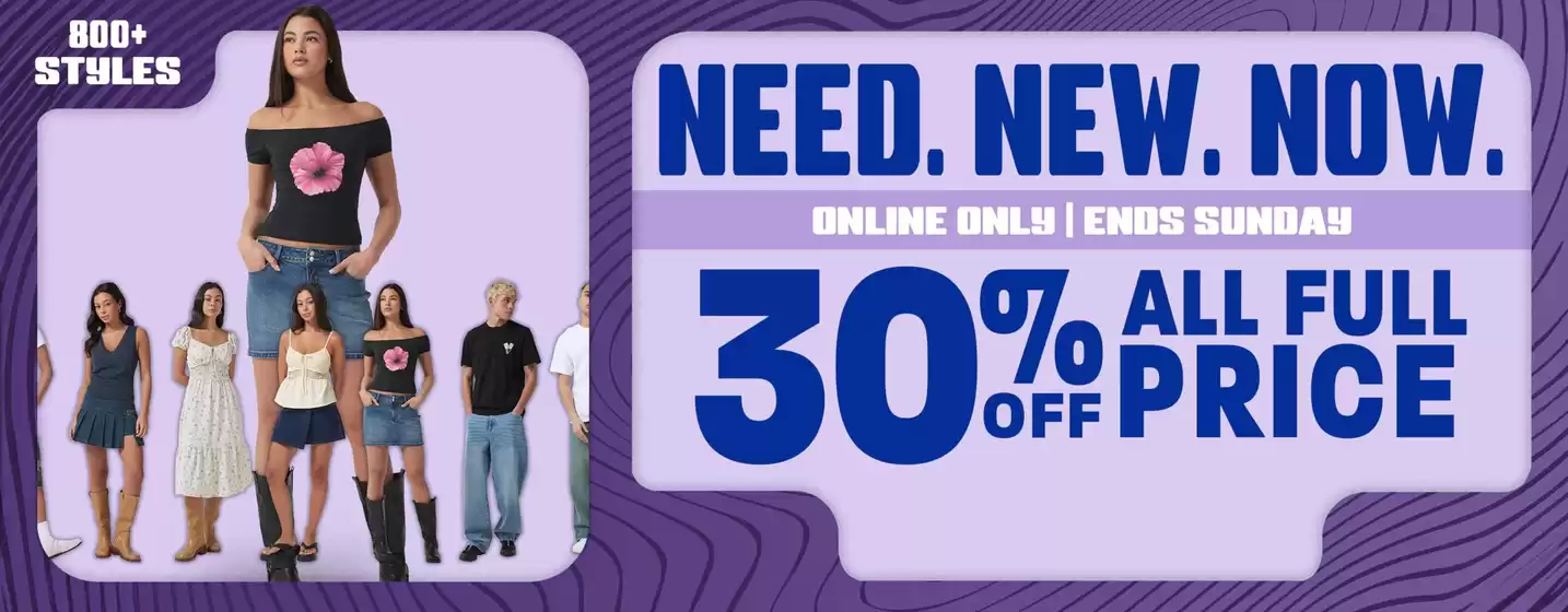 30% Off All Full Price