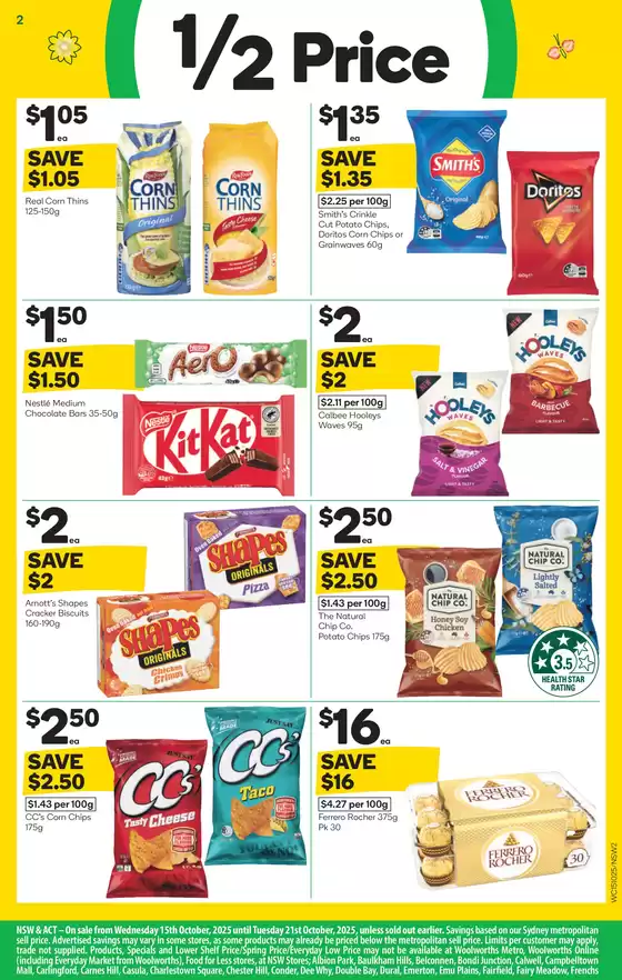 Weekly Specials - 15/10