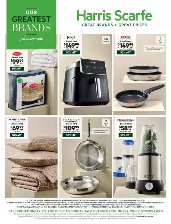 Harris Scarfe catalogue in Goondiwindi QLD | Our Greatest Brands | 2025-10-13T00:00:00.000Z - 2025-10-26T00:00:00.000Z
