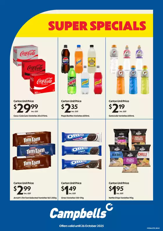 Campbells catalogue in Brisbane QLD | Super Specials | 2025-10-13T00:00:00.000Z - 2025-10-26T00:00:00.000Z