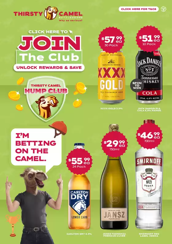Thirsty Camel catalogue in Glen Eira VIC | Don’t miss these Unseriously Good Deals! | 2025-10-27T00:00:00.000Z - 2025-11-09T00:00:00.000Z