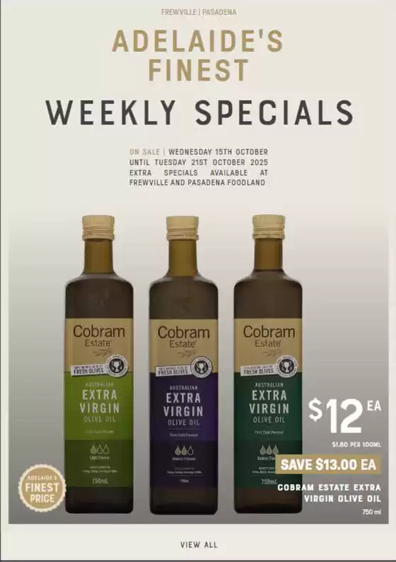 Adelaide's finest catalogue in Chidlow WA | Weekly Specials | 2025-10-15T00:00:00.000Z - 2025-10-21T00:00:00.000Z