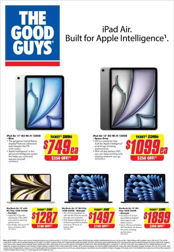 The Good Guys catalogue in Melbourne VIC | iPad Air. Built For Apple Intelligence. | 2025-10-16T00:00:00.000Z - 2025-10-29T00:00:00.000Z