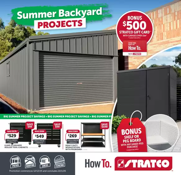 Stratco catalogue in Perth WA | The Stratco: Summer Backyard Projects - QLD | 2025-12-12T00:00:00.000Z - 2026-01-22T00:00:00.000Z