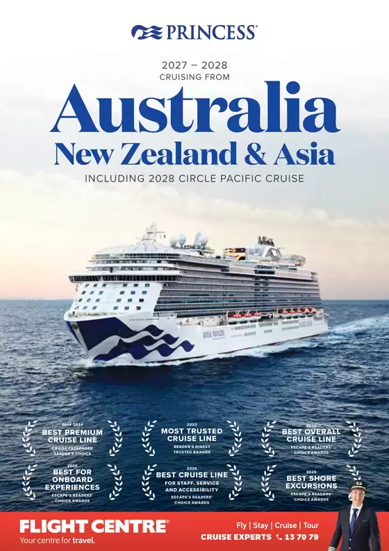 Flight Centre catalogue in Brisbane QLD | Princess 2027-2028 Cruising Australia, NZ & Asia | 2027-01-01T00:00:00.000Z - 2028-12-31T00:00:00.000Z