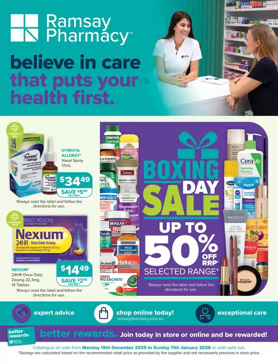 Ramsay Pharmacy catalogue in Perth WA | Boxing Day Sale | 2025-12-15T00:00:00.000Z - 2026-01-11T00:00:00.000Z